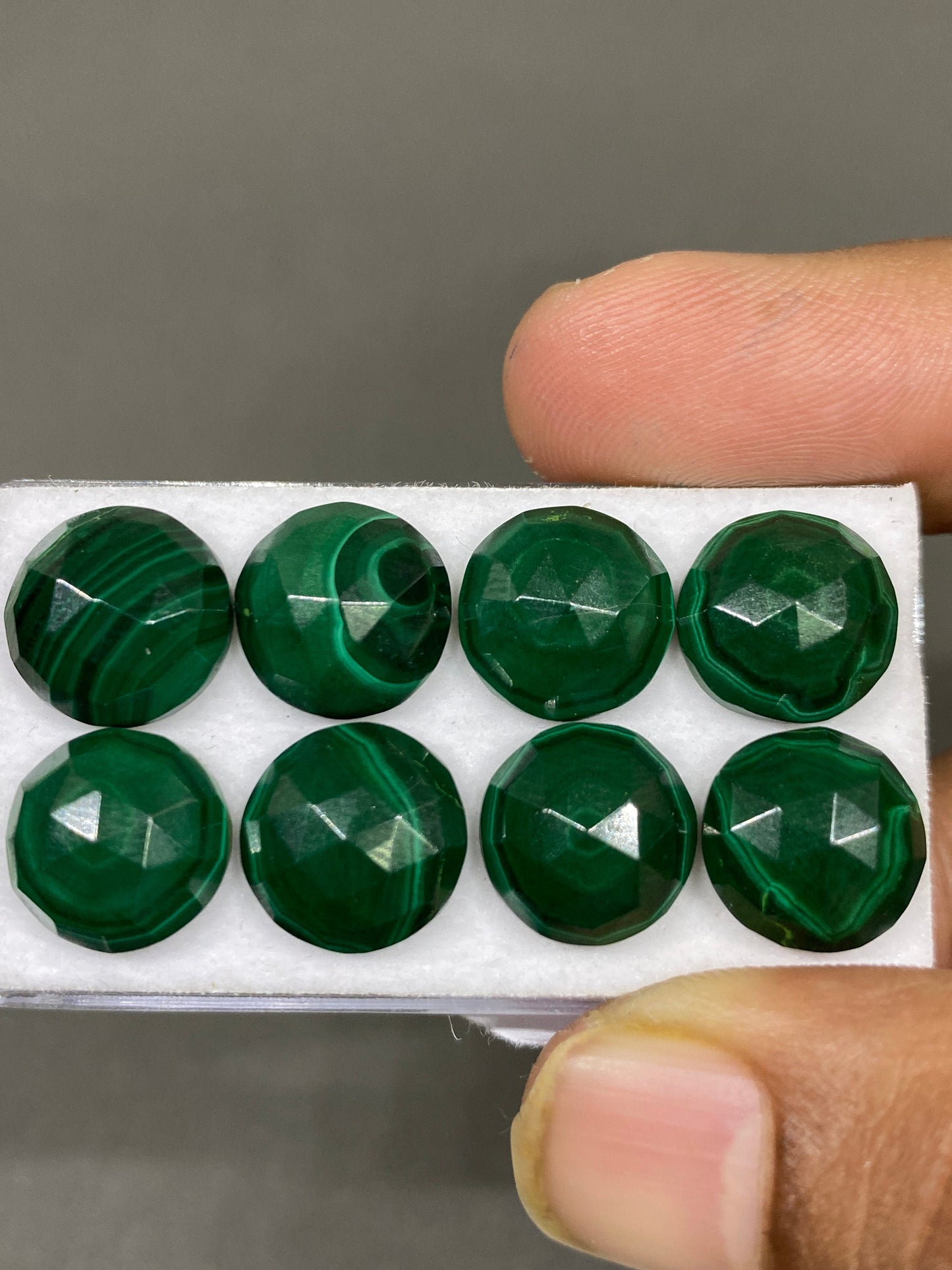 Malachite Round rosecut wholesale lot weight 55 carats pcs 8 size 12mm flatback gems malachite round rosecut