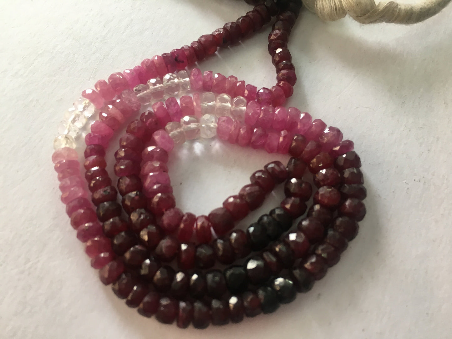 Ruby shaded beads strand size 4.2 to 4.7mm big size ruby beads length 16 inches