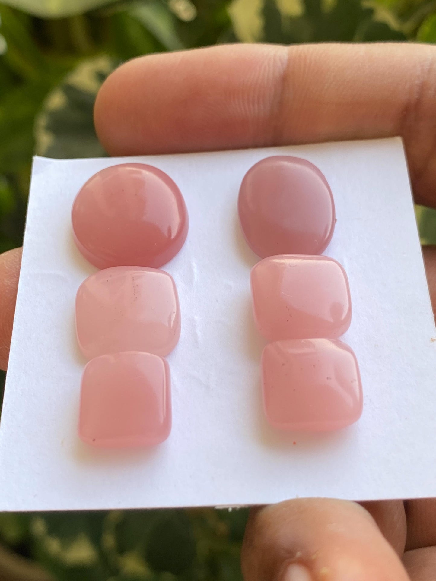 Guava quartz earrings supply weight 47.35  cts pcs 6 size 11x10mm-17x15mm guava quartz cabochons earrings supply