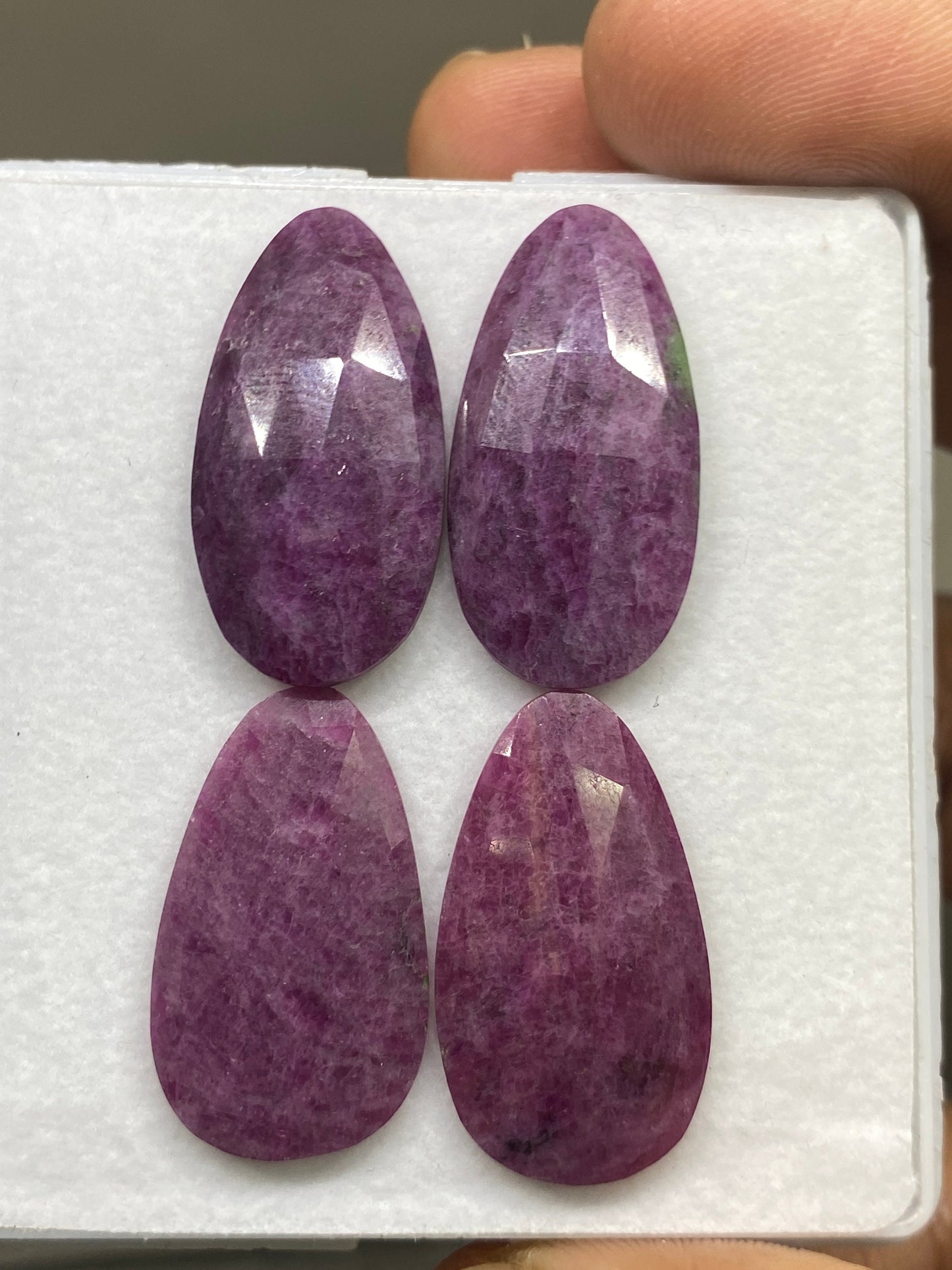 Natural huge ruby Rosecut pair very rare weight 59  carats rare pcs 4 huge size 26x15mm-28x14mm ruby Rosecut pair lot