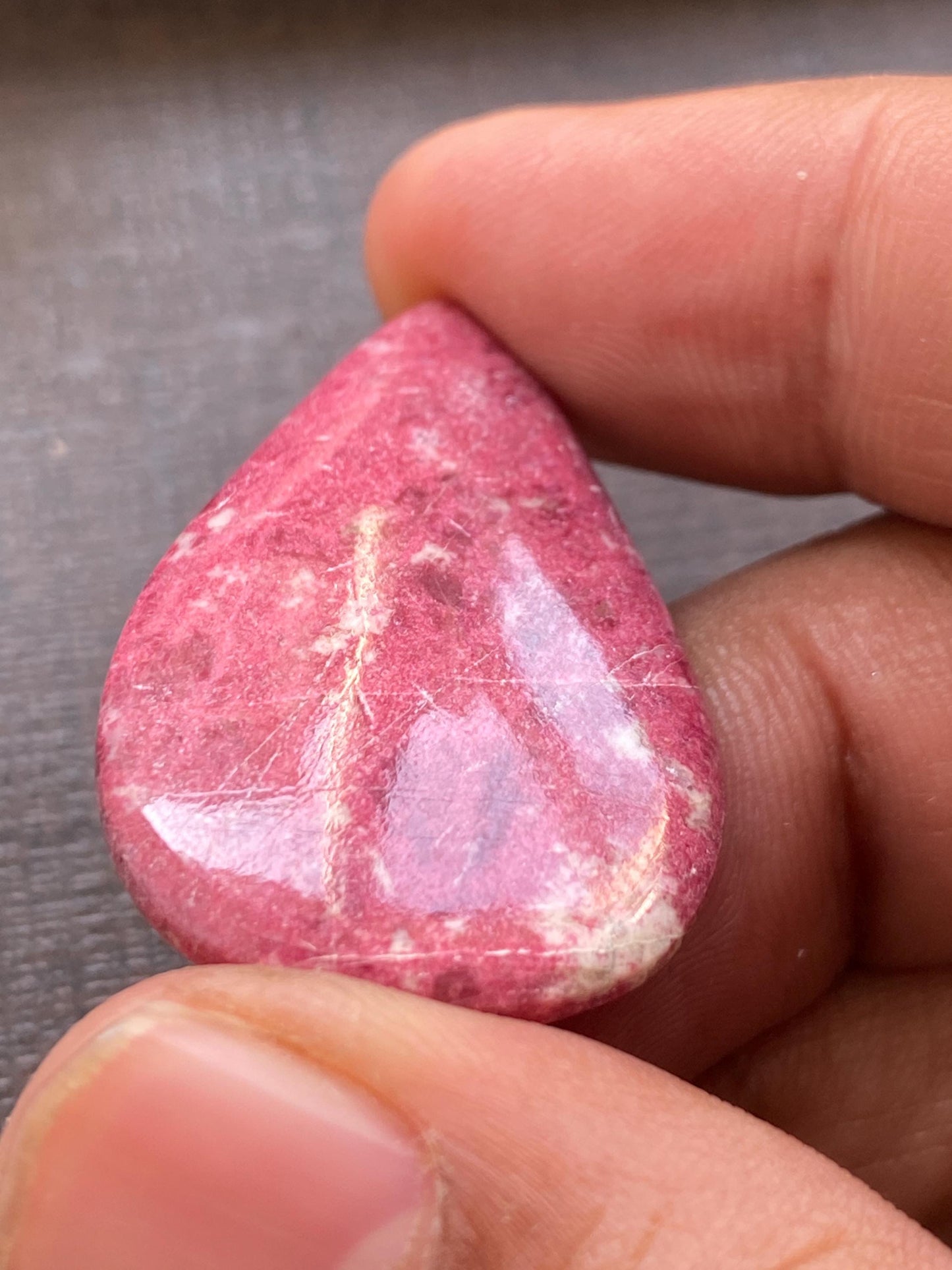 Attractive Thulite Rosaline Norway mines aaa rare huge pear  cabochon wire wrap supply 9.11 grams  53x33mm Thulite cabochon pear cabochon