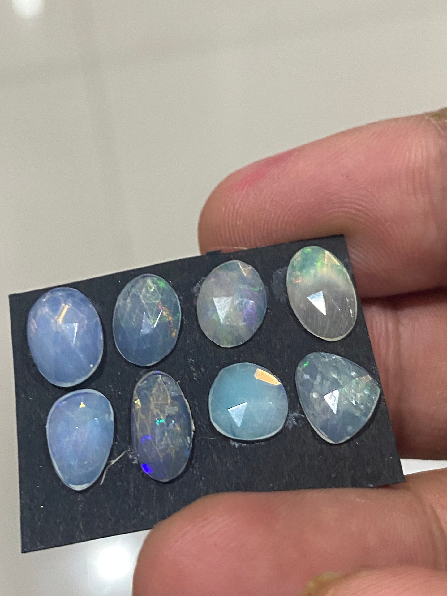 Vibrant Ethiopian opal rosecut Welo opal rosecut aaa quality wt 5.5 carats size  pcs 8 rosecut opal fire natural opal rosecut Opal cabochon