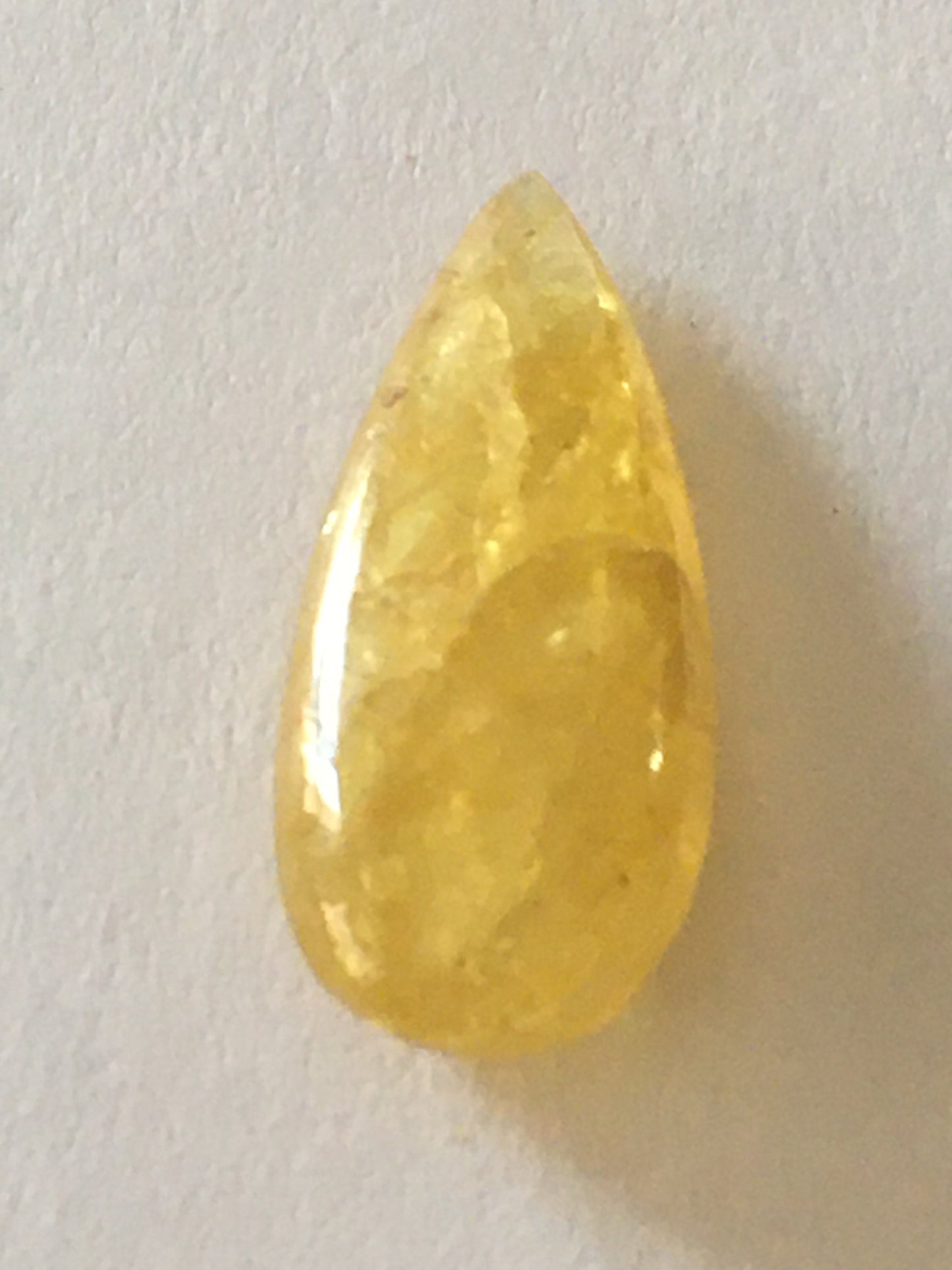 Beautiful very rare natural lemon yellow sapphire pear cabochon  wt 7.60 cts size 20x8.4mm Nigerian yellow sapphire  rare natural unheated