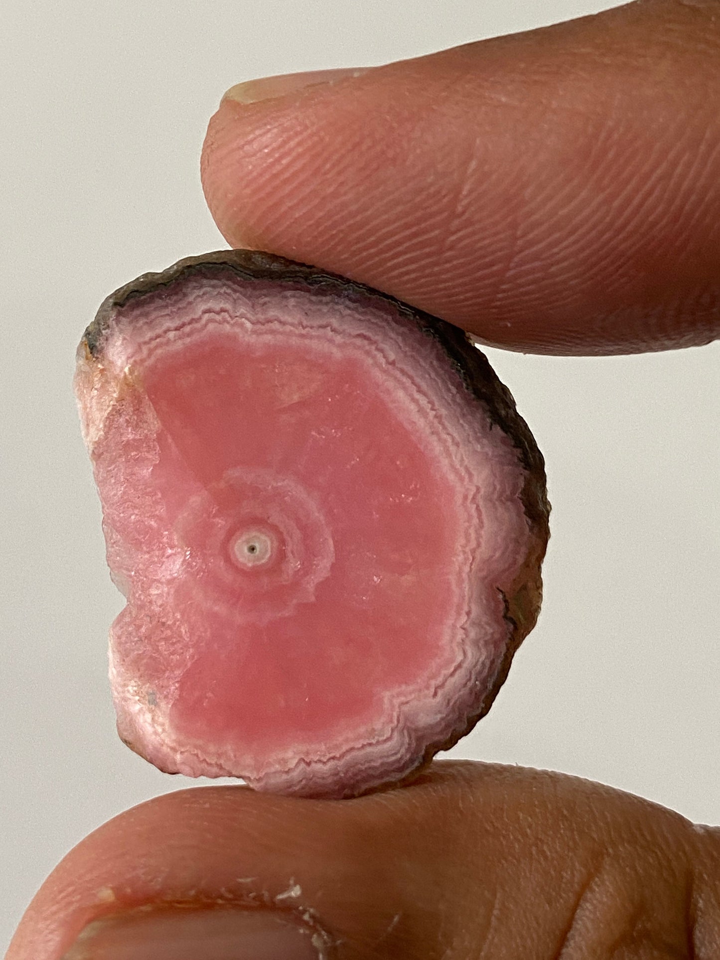 High quality rhodochrosite slice watermelon smooth polished wt  26 carats size 27x23mm one of a kind very rare