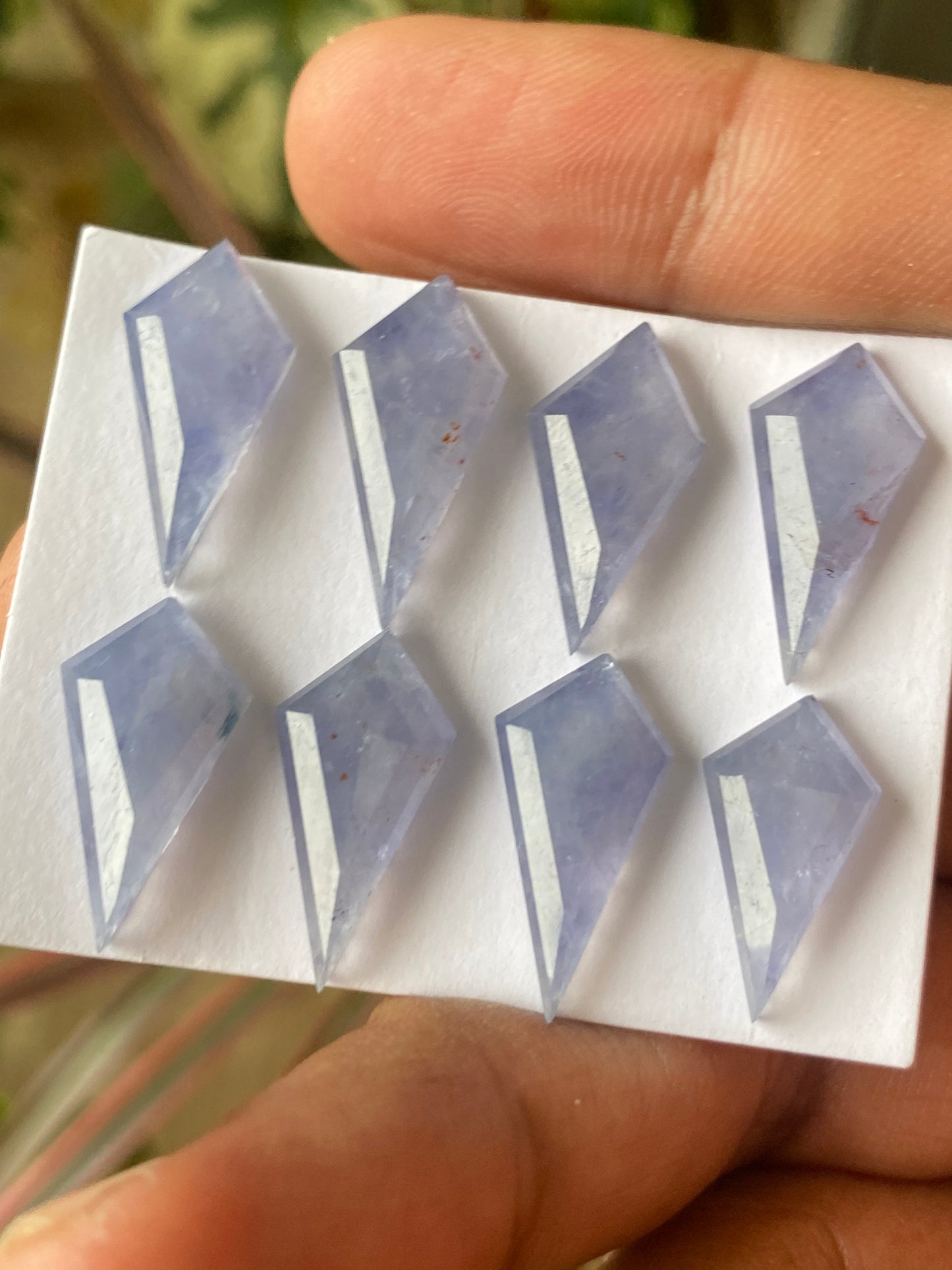 Wow Iolite kite stepcut gems  wt 35 cts Pcs 8 size 18x9.5mm-20.5x9.6mm natural iolite  hexagon stepcut