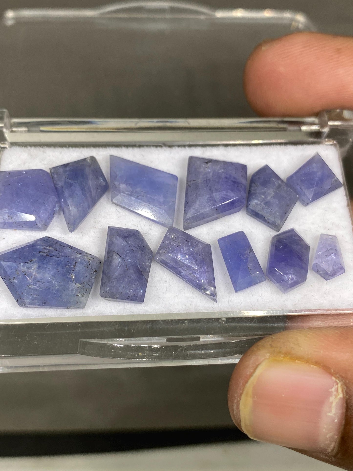 Rare Tanzanite geometric step cuts weight 32 cts pcs 12 size 8x5-15x11mm Tanzanite  stepcut  geometric