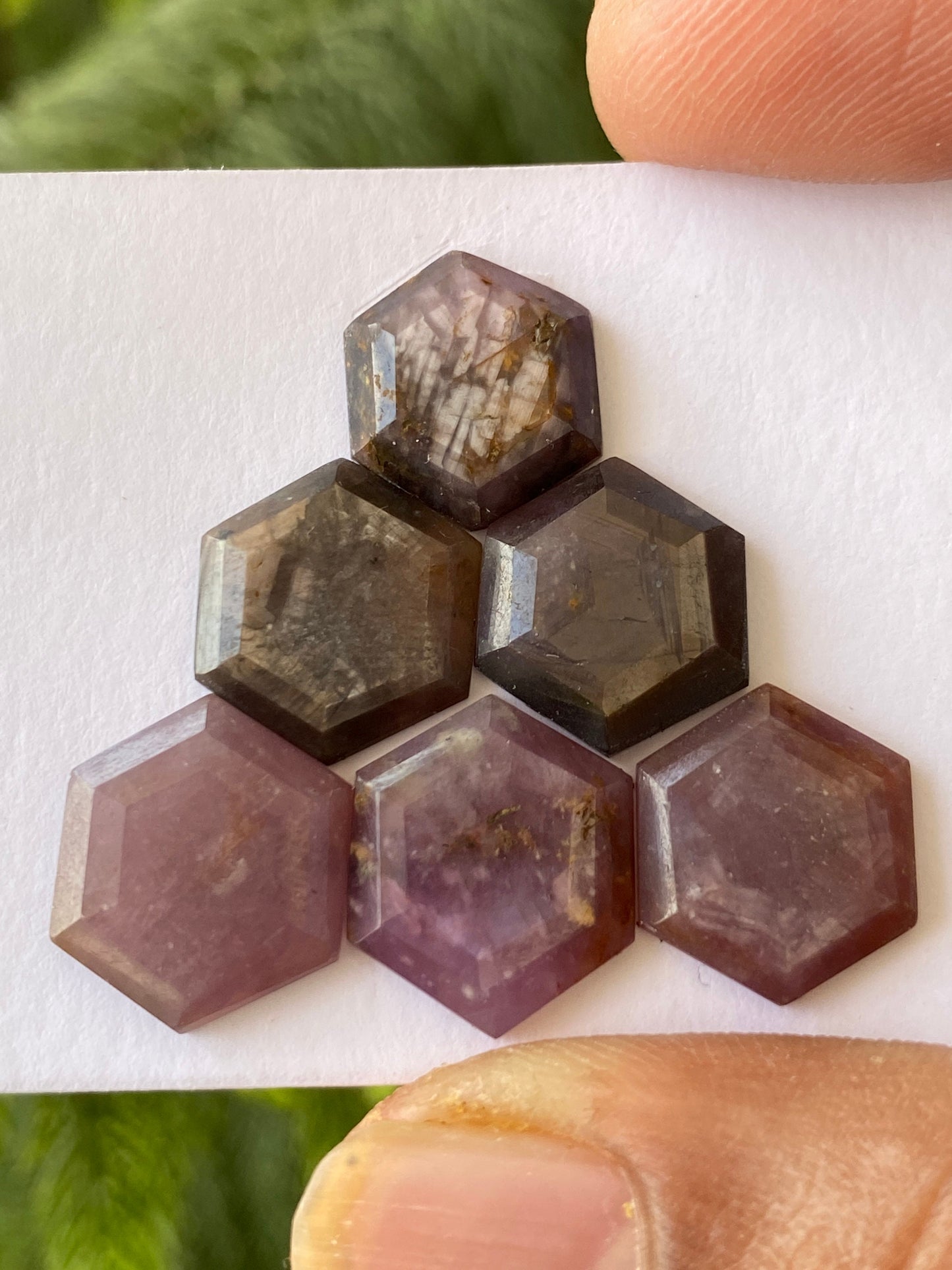 Dazzling rare sheen sapphire hexagon geometric fancy step cuts weight  pcs 6 Wt 33 carats  size 12-14mm natural star sapphire step cutstone