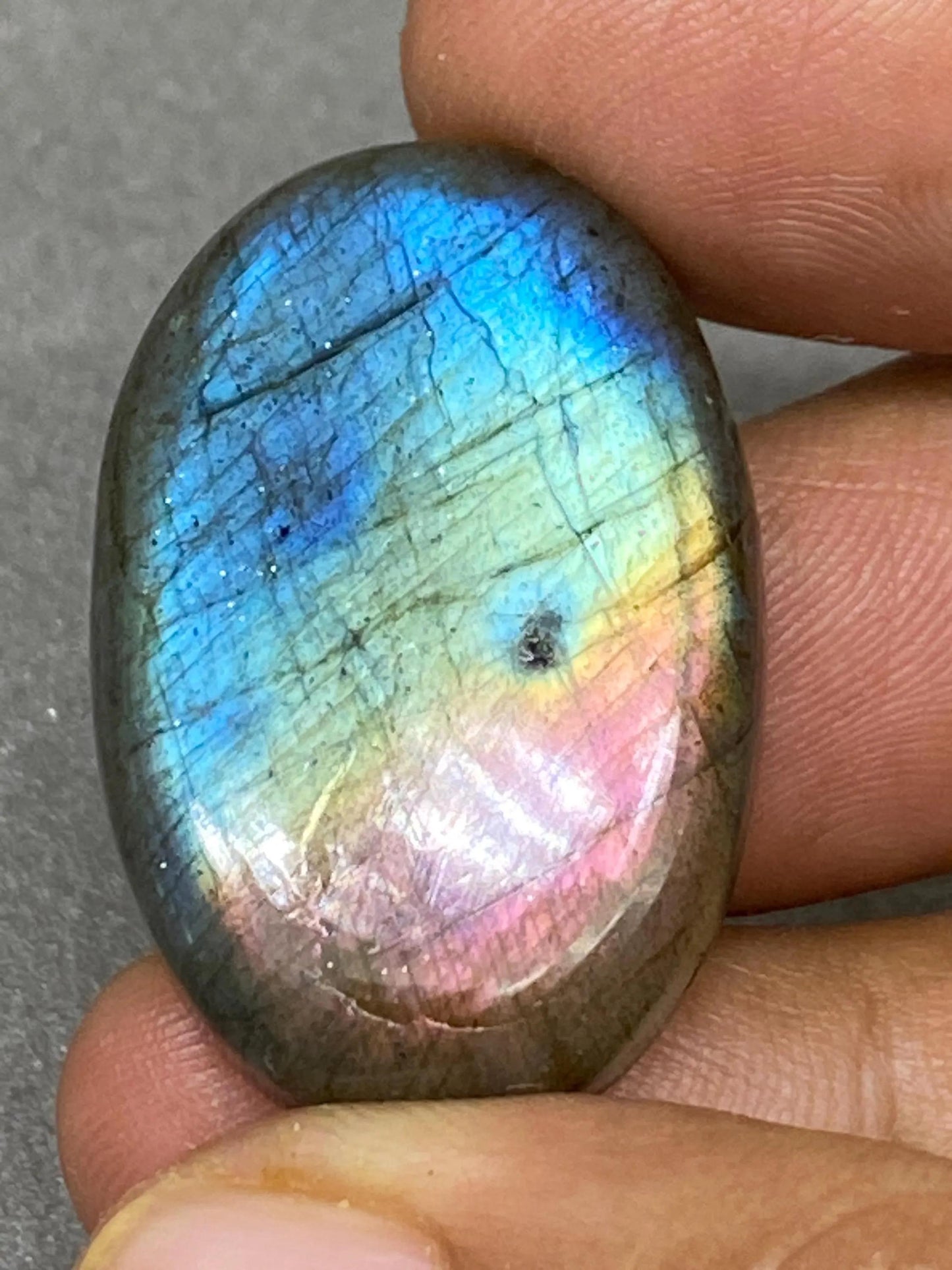 Fabulous Rare huge multi fire pink blue labradorite oval cabochons 59 cts 34x22mm cabochon rare fine polished  purple labradorite cabochon