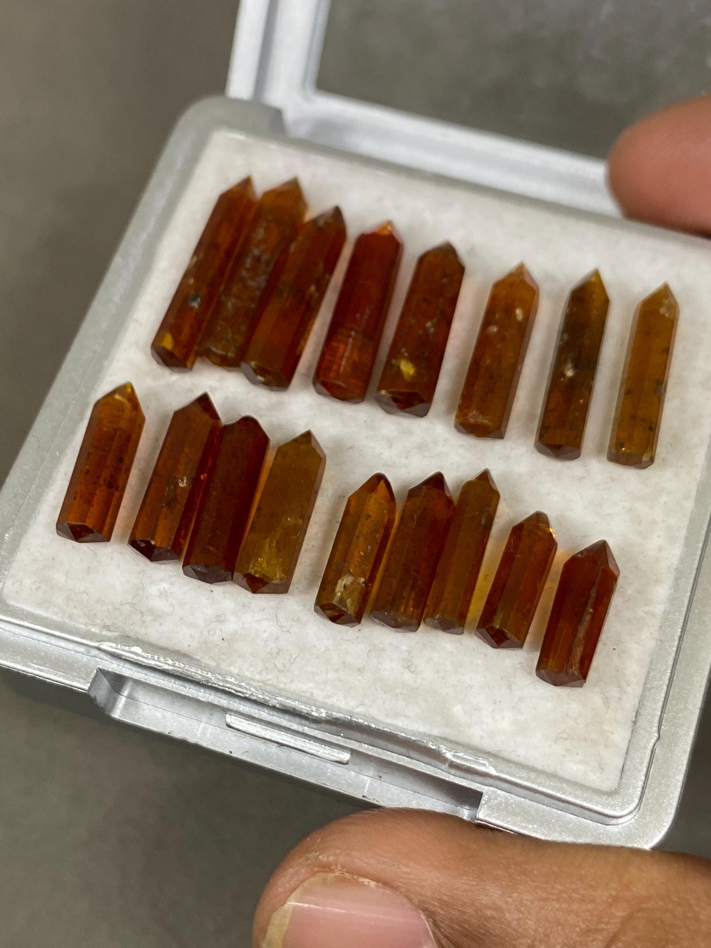 Fascinating Rare orange kyanite rosecut pencil flats fine quality weight 42.60 carats pcs 17 size 11x3.8-19x4mm good quality rosecut kyanite