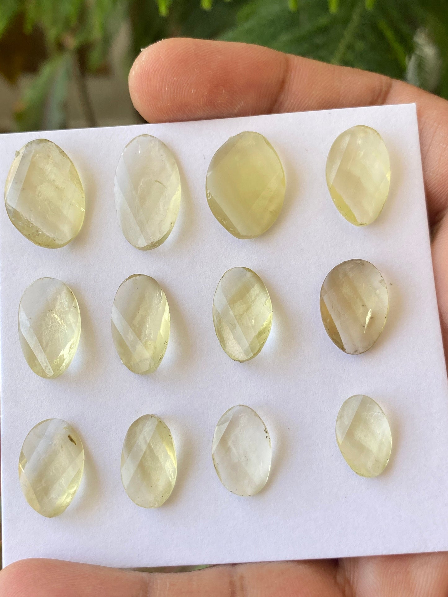 Dazzling lemon quartz twisted oval briolettes faceted  fine quality pcs 12 weight 64 cts size 13x9mm-21x12mm  lemon quartz rosecut