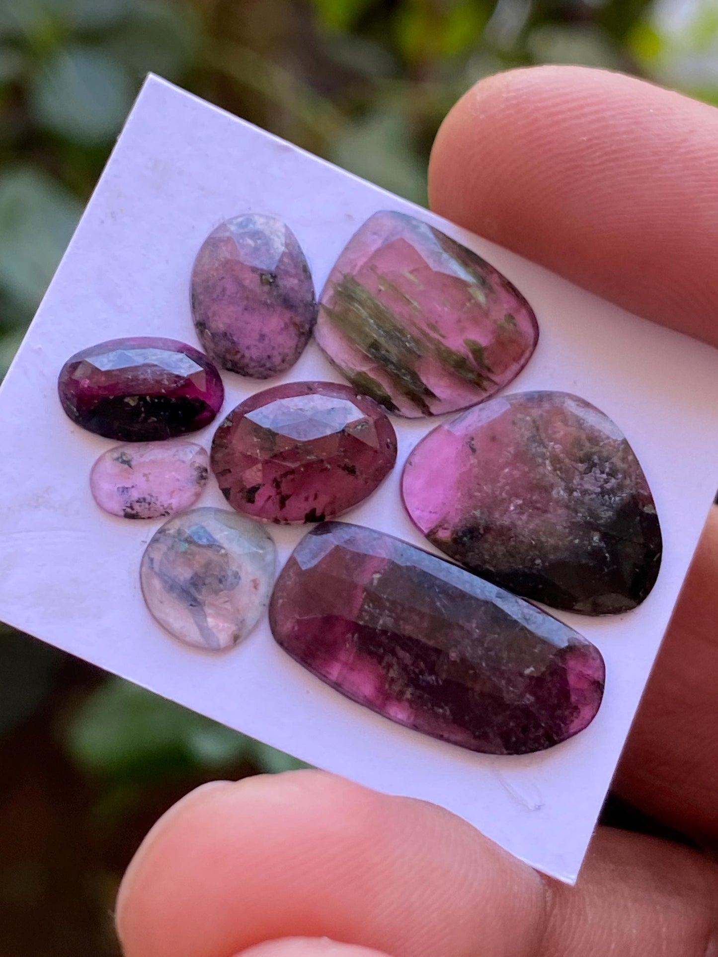 Watermelon Pink multi tourmaline rosecut lot amazing quality weight 17 carats size 7.1x4.6mm-20.3x10mm pcs 8 natural tourmaline rosecut lot