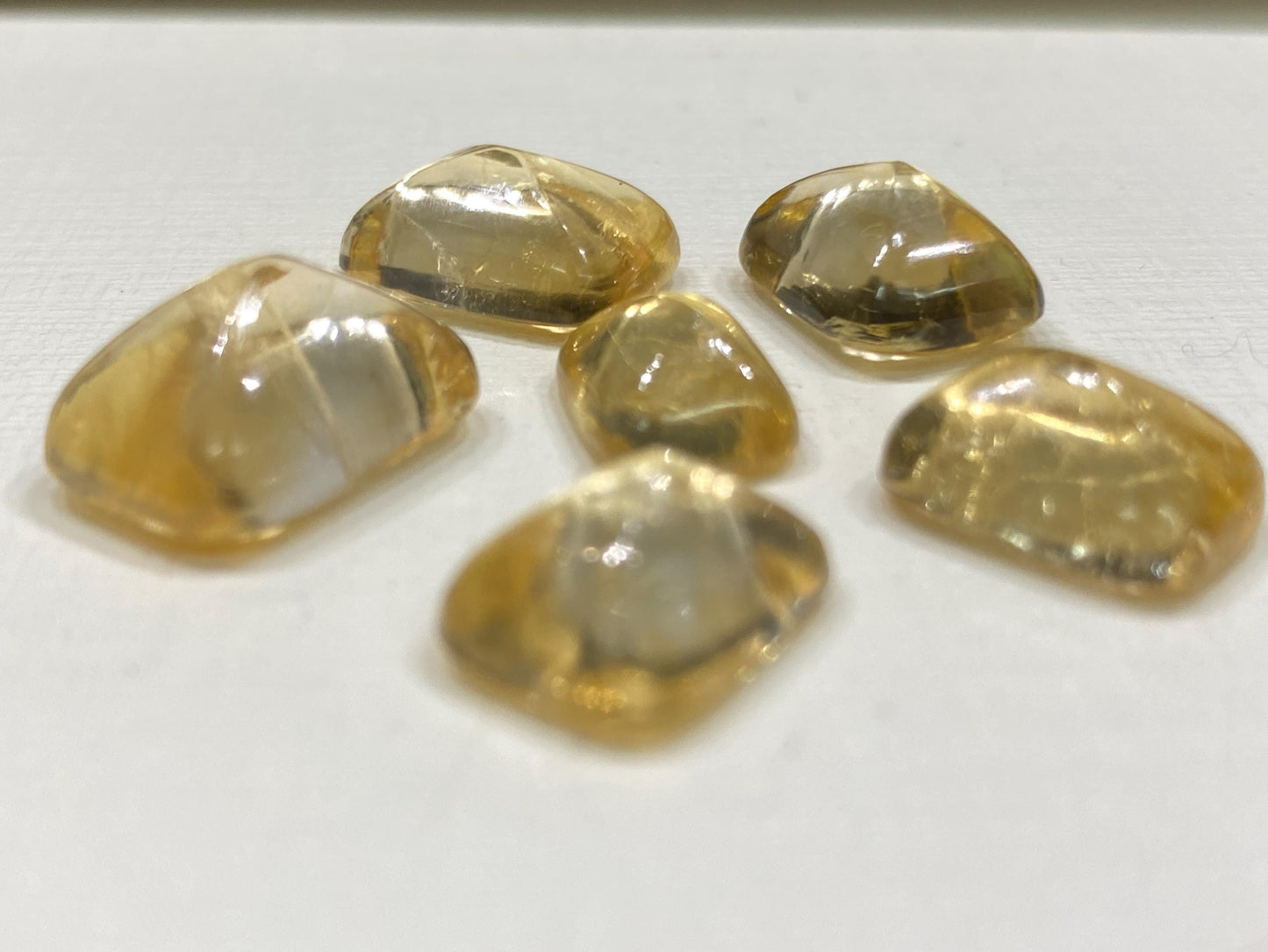 Stunning natural citrine sugar loaf cabochons wholesale lot wt 40.50 cts pcs 6 size 11x8-15x11mm citrine sugarloaf cabochons