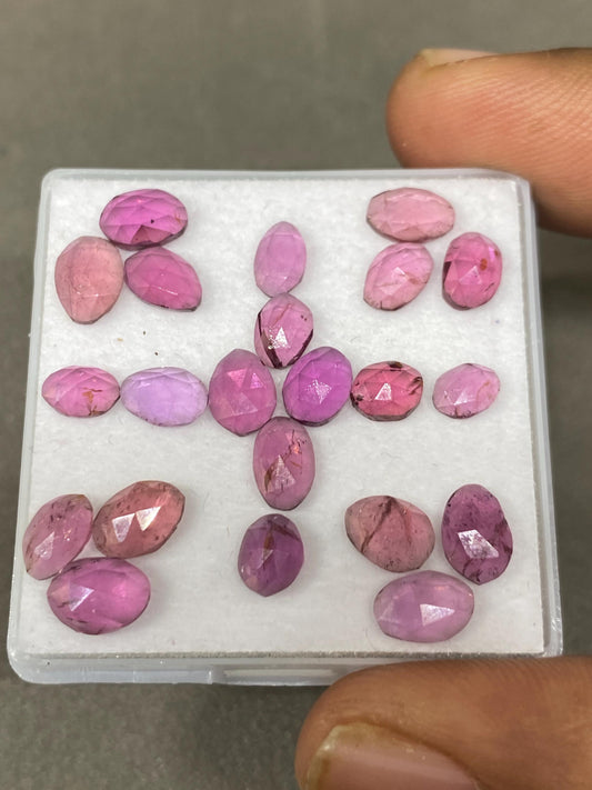 Rhodolite garnet Rosecut beautiful Rosecut size wt 16.90 cts pcs 22 size 6x4mm-7x5mm lovelot pink garnet Rosecut rhodolite garnet slices