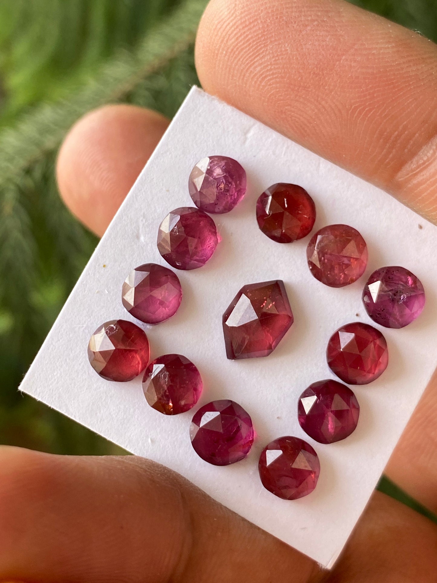 Shimmering Rhodolite garnet round shape rosecut weight 16 carats pcs 13 size 6-6.3mm round rosecut garnet