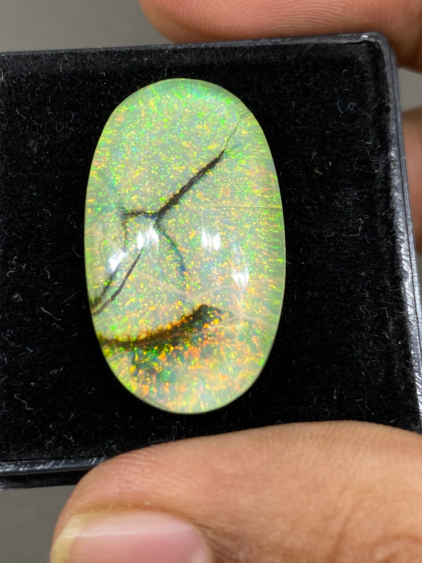 Stunning Multi fire sterling opal monarch opal crystal doublet oval cabochon  pcs 1 wt 32.30 carats rare big size 30x8mm ring pendant supply