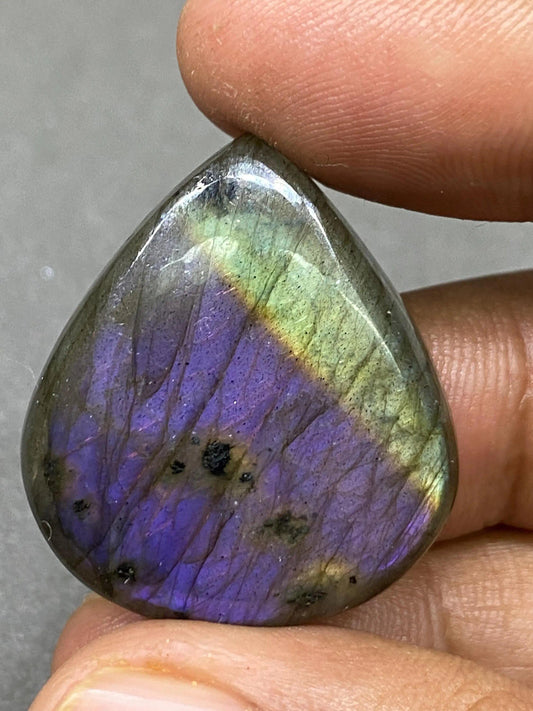 Stunning Rare huge Purple fire labradorite pear cabochons 60 cts 59x40mm cabochon rare fine polished  purple labradorite cabochon