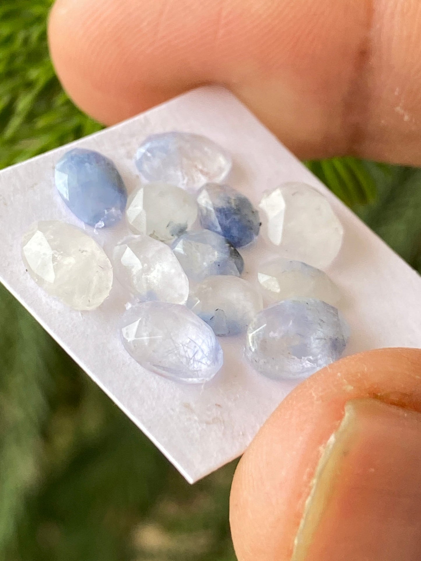 Very rare Dumortierite in quartz rosecut pcs 12 Wt 8.5 cts size 5.5x4.5mm-8.8x5mm  Brazilian mines dumortierite cabochons flatback rosecut