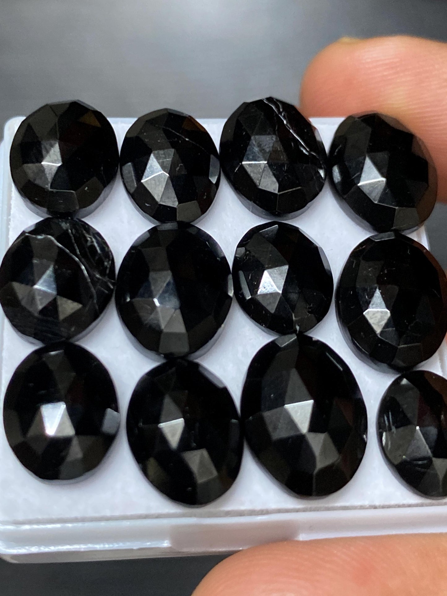 Gorgeous rare  Black tourmaline rosecut wholesale lot weight 56 carats pcs 12 size 11x8-13x10mm rosecut black tourmaline