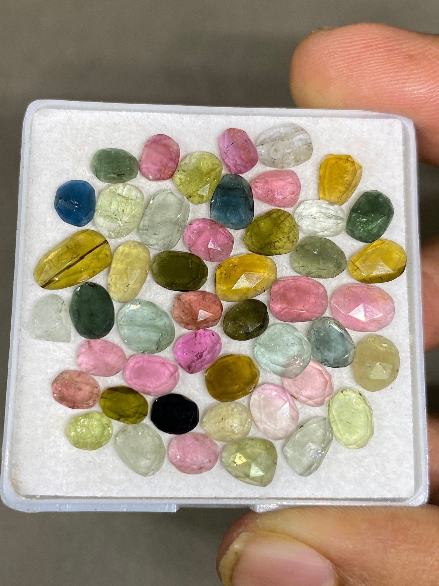 Stunning  multi tourmaline Rosecuts wt 22.70 carats size 5x4-9x5mm Pcs 47 rosecut multi tourmaline lot