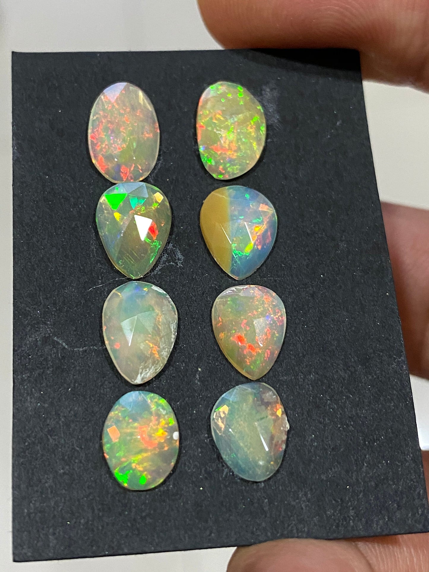 Alluring Ethiopian opal rosecut Welo opal rosecut earrings supply wt 6.5 cts pcs 8 size  rosecut opal beautiful fire natural opal rosecut