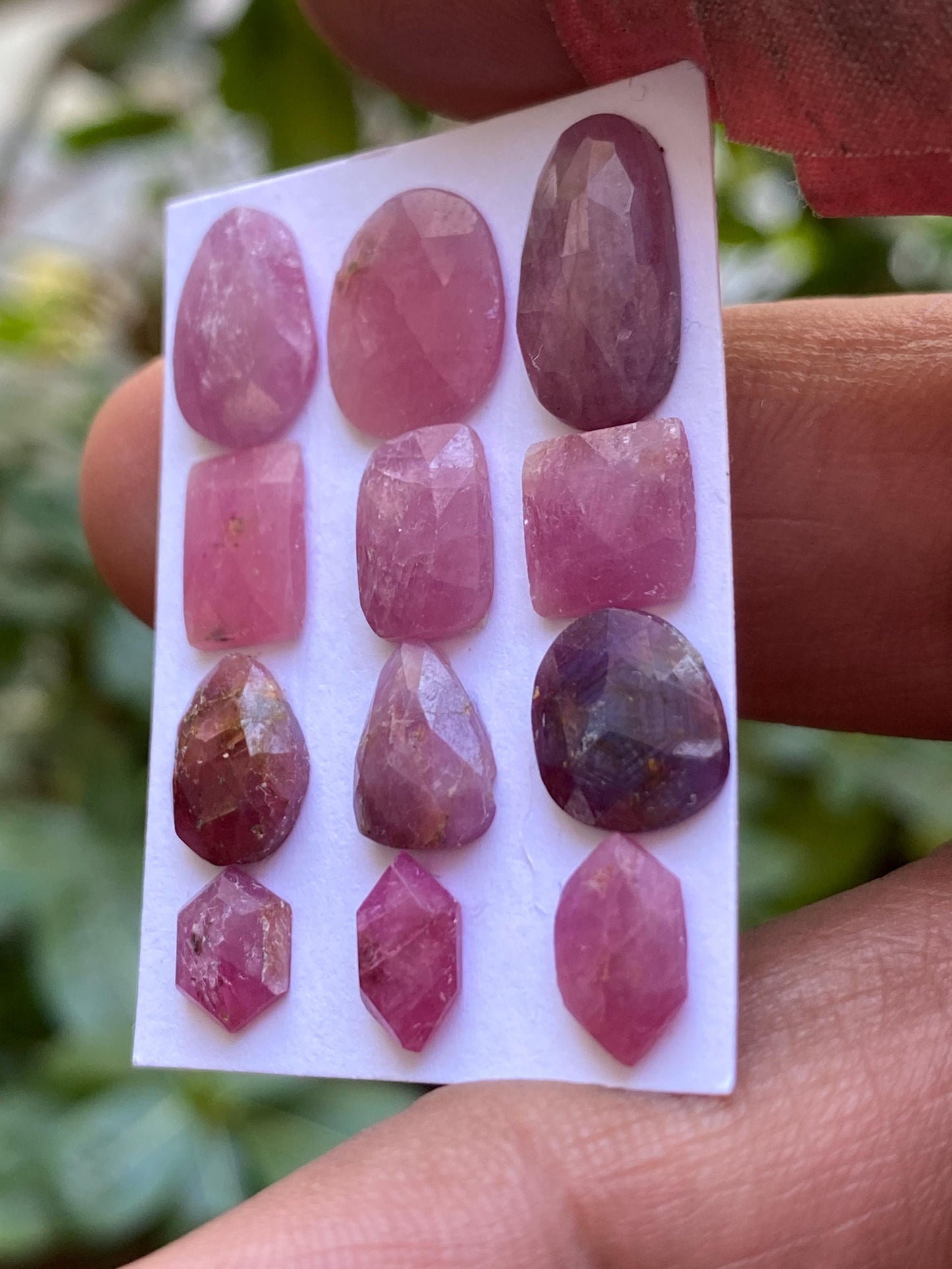 Cute Rare mozambique mines ruby freeform rose cut wt 25.20 cts pcs 12 size 7.5x6.4mm-14x7.7mm ruby rosecut flatbacks