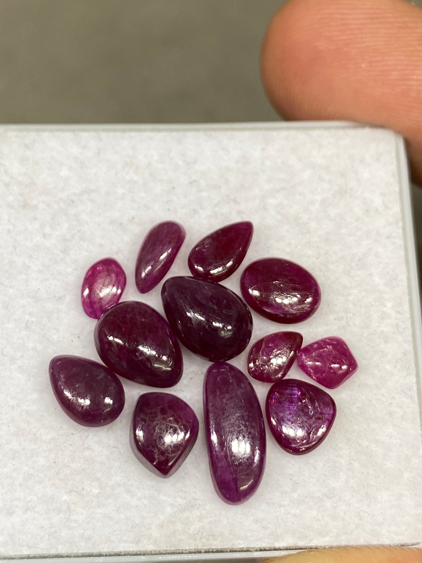 Stunning very rare small size natural ruby cabochons tanzanian mine pcs 12 wt 16 cts size 6x4-12x5mm  unheated untreated ruby