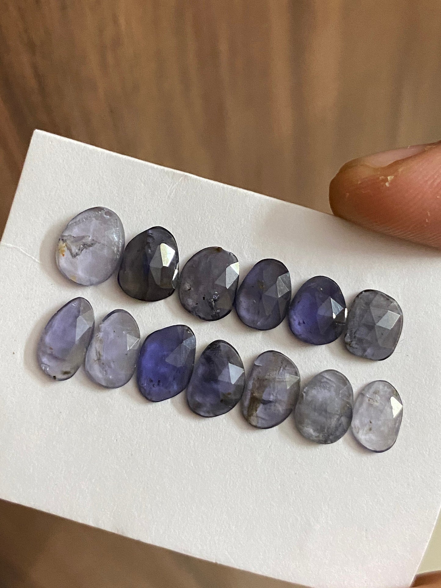 Stunning  Rare iolite rosecut fancy wholesale lot weight 10.20 carats size 8x7-13x7mm pcs 13 iolite rosecut