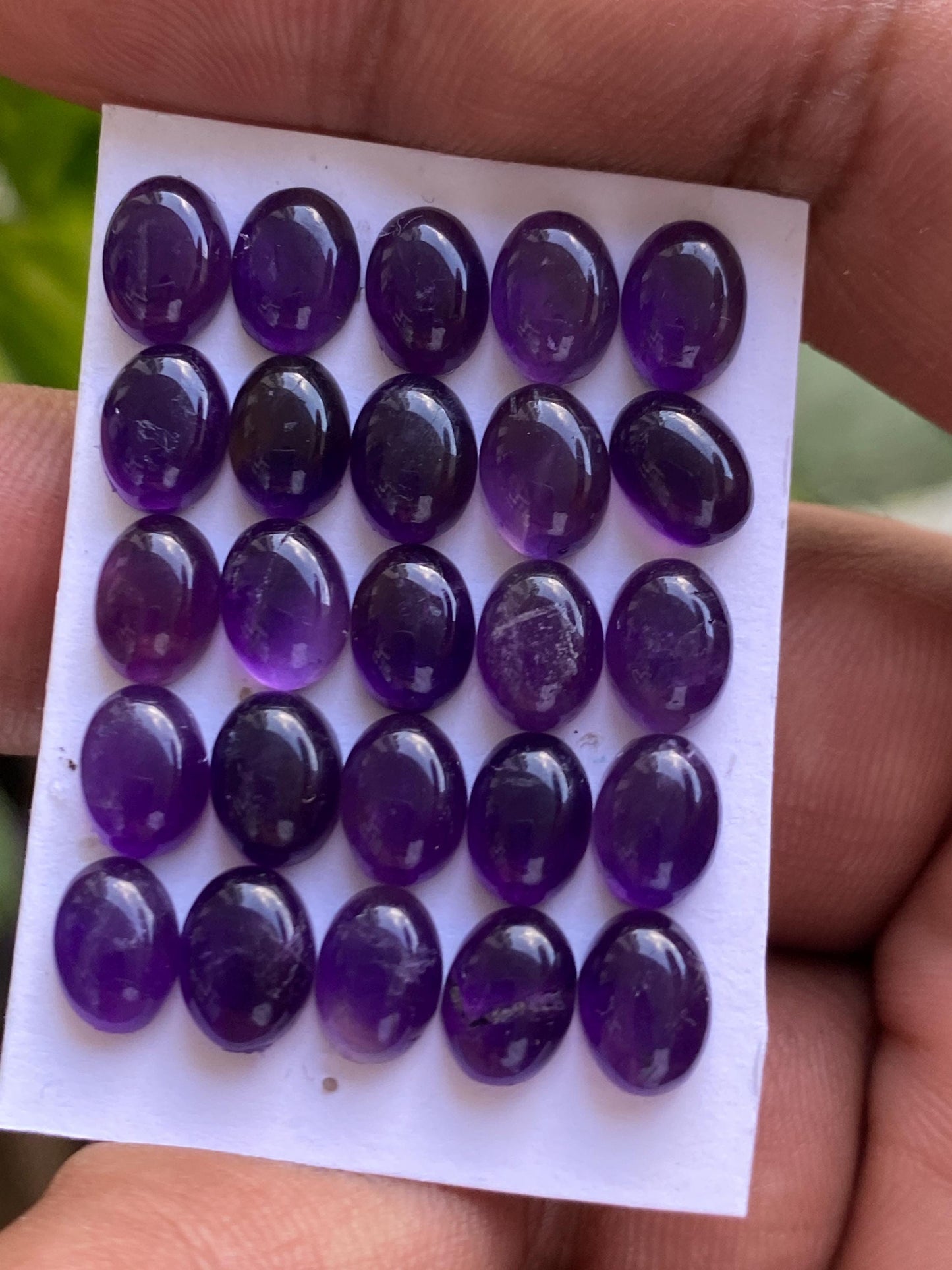 Dazzling amethyst oval cabochon  pcs 25 wholesale lot weight 34 carats size 8x6mm amethyst cabochons