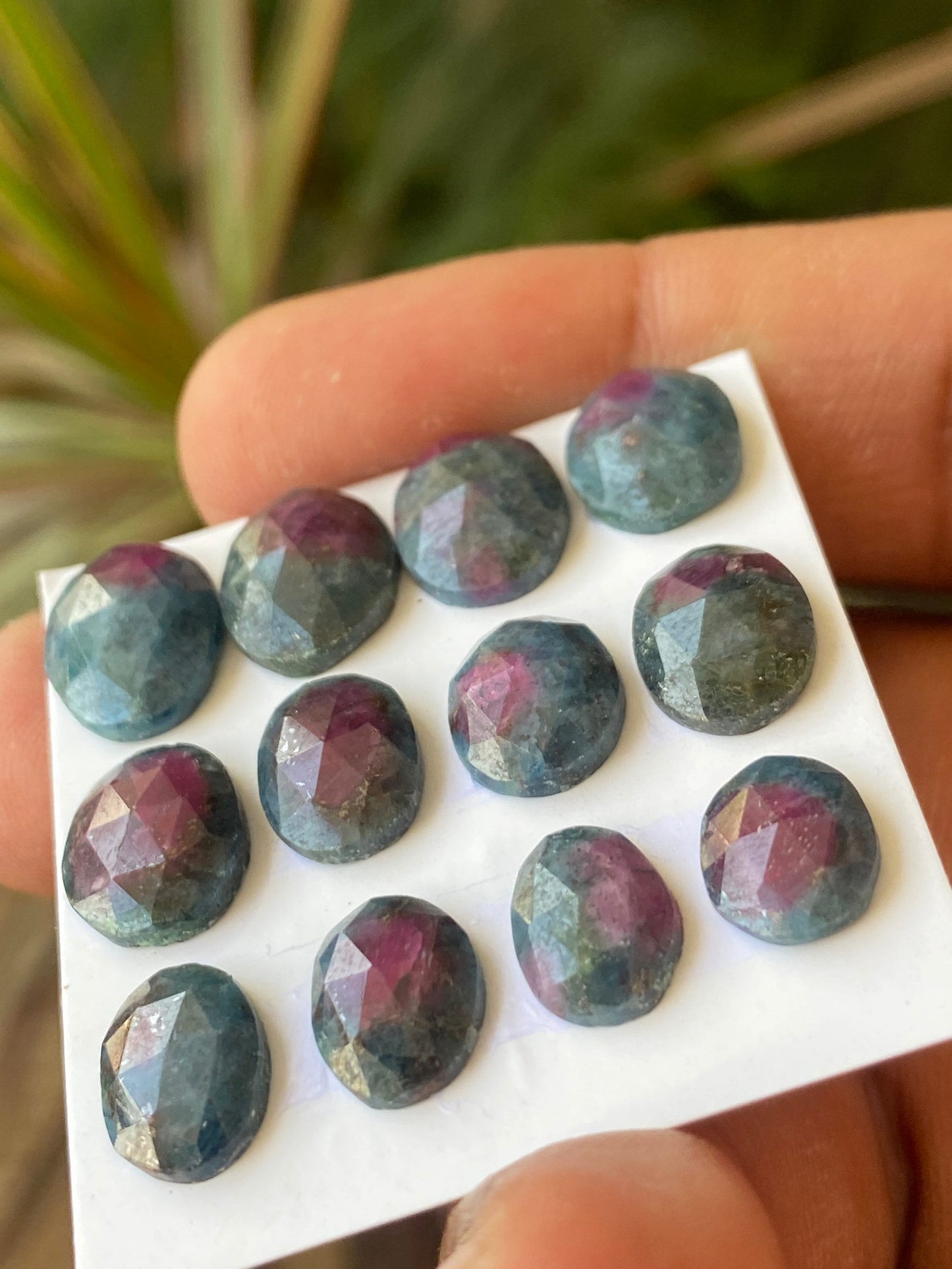 Stunning rare natural ruby fuschite rosecut oval lot  pcs 12 wt 44 cts size 9x8mm-13x10mm  unheated untreated ruby rosecut