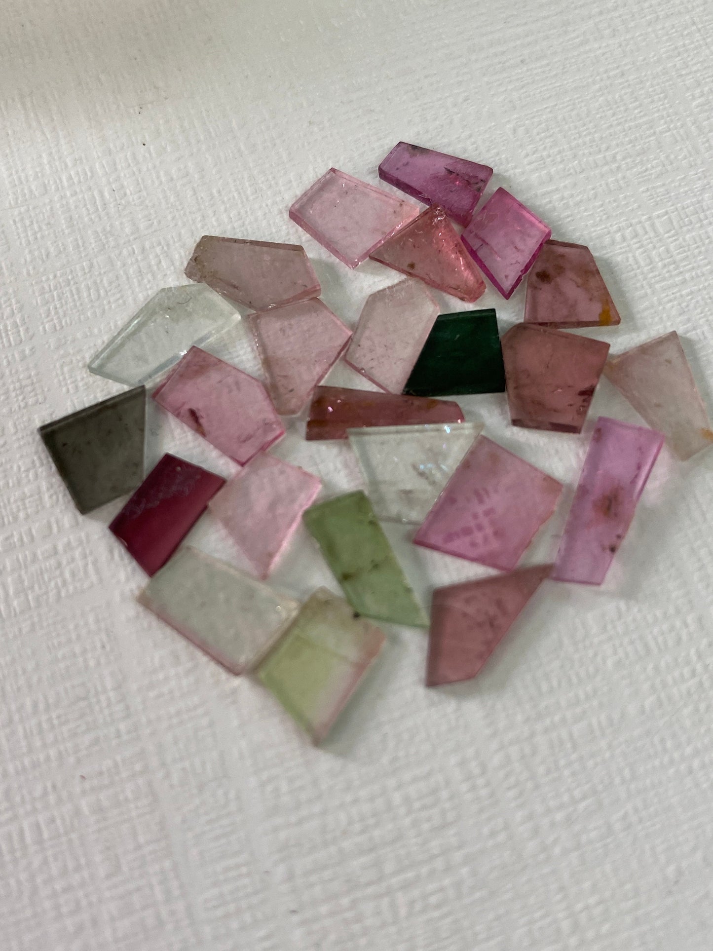 Gorgeous Watermelon multi tourmaline geometric cut flats fine quality weight 14 carats size 9x6-11x10mm pcs 24 natural tourmaline geometric