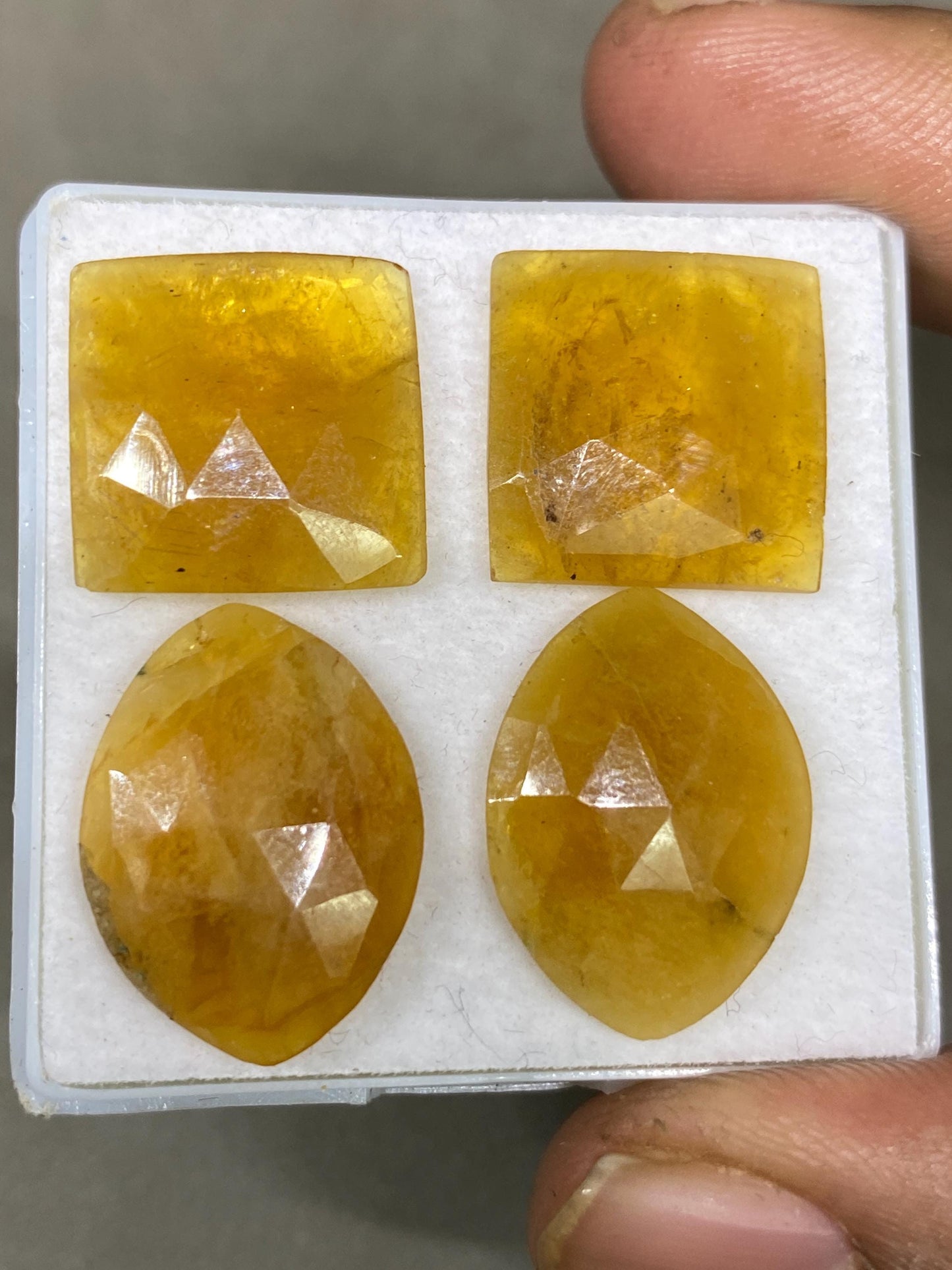 Rare Huge yellow beryl rosecut earrings supply pcs 4 weight 26.55 cts size 20x15-15mm natural sapphire rosecut yellow beryl fancy rosecut