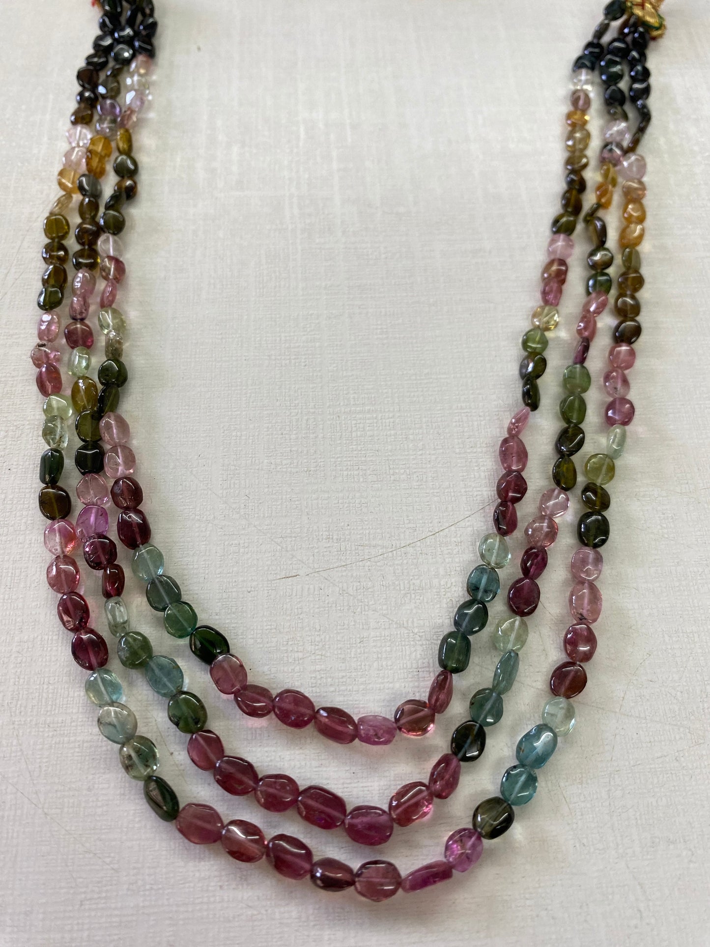 Watermelon tourmaline smooth polished necklace oval Nuggets necklace  tourmaline necklace wt 198 carats pcs size tourmaline necklace