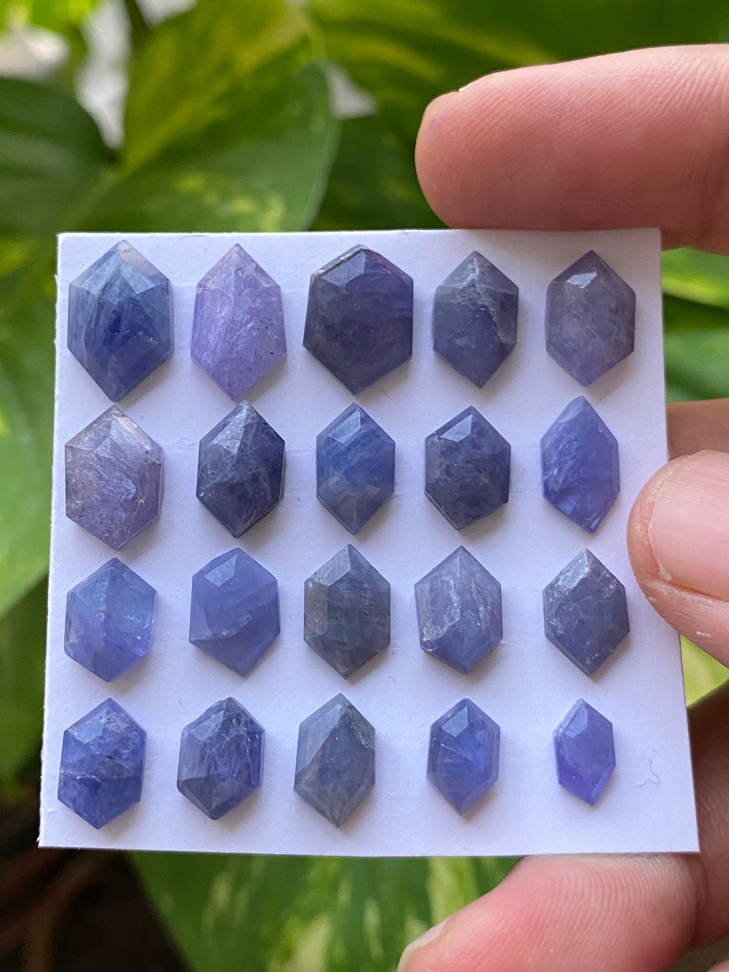 Lovely Rare Tanzanite  hexagon step cuts weight 57 cts pcs 20 size 9x5mm-15x9mm Tanzanite  stepcut hexagon