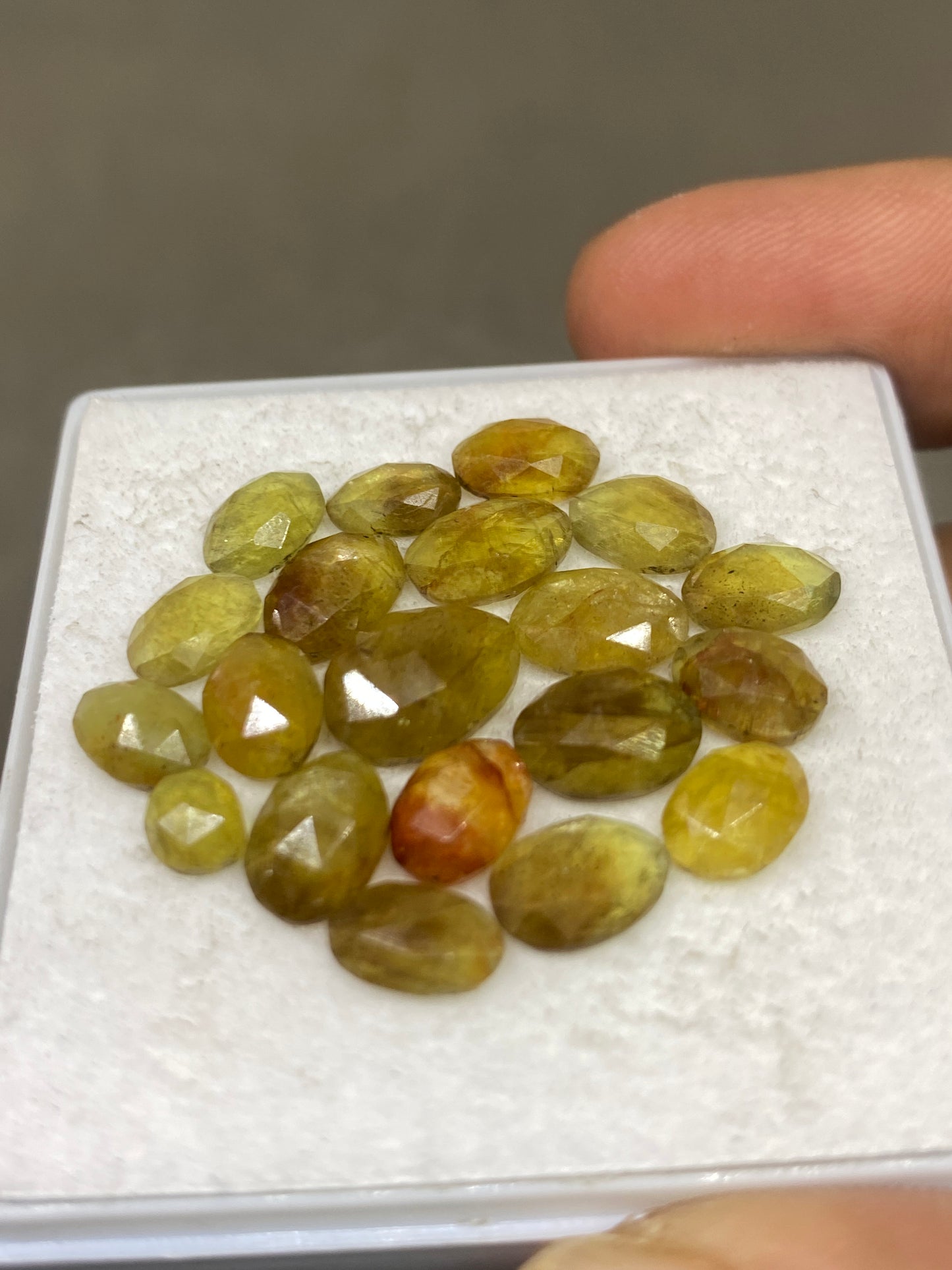 Bicolor sapphire Tanzania mines yellow sapphire rosecut multi sapphire lot  pcs 20 wt 30.80 cts size 5x4.7-10x8mm rosecut sapphire