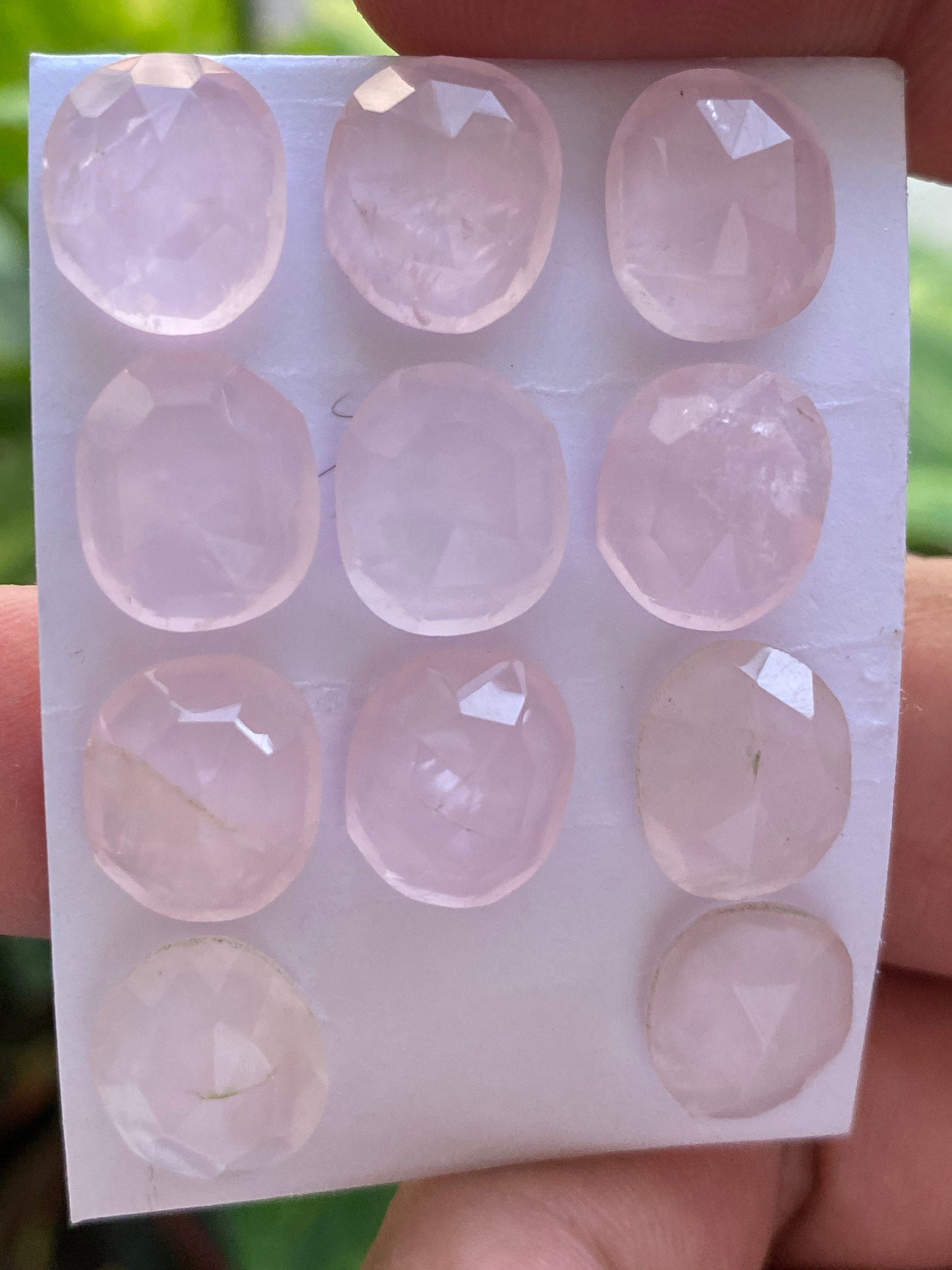 Amazing rosequartz rose cut lot fancy oval fine quality weight 48 carats pcs 11 size 12x10mm rosecut rose quartz