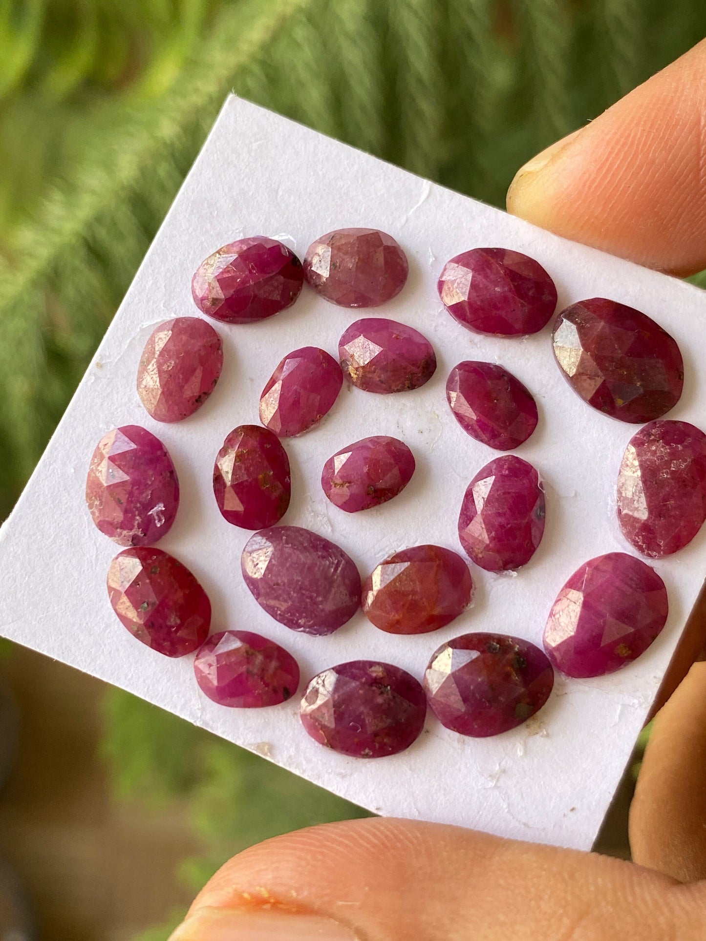 Mesmerising ruby Sapphire red sapphire Rosecut wt 32 carats pcs 20 size  7x5mm-10.7x8mm ruby rosecuts