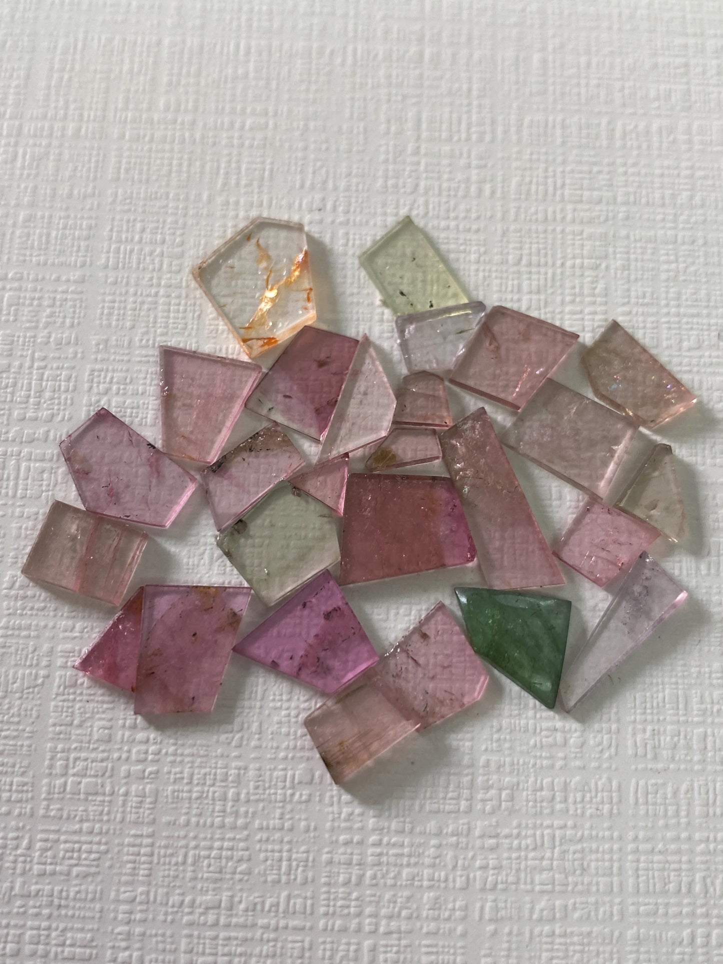 Cute pink tourmaline geometric smooth flats lot fine quality wt 19.60 carats size 4.6x4mm-15x5.8mm pcs 27 natural tourmaline