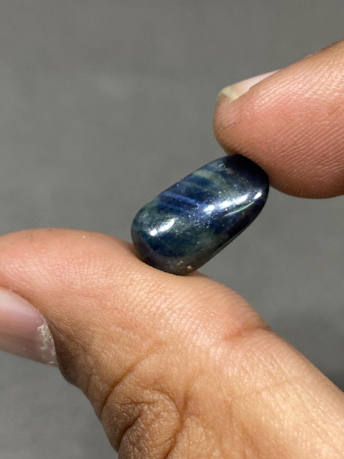 Vivacious rare Natural Bicolor pattern blue yellow sapphire nugget smooth wt 11.50 carats size 17x9mm unheated sheen fancy blue sapphire