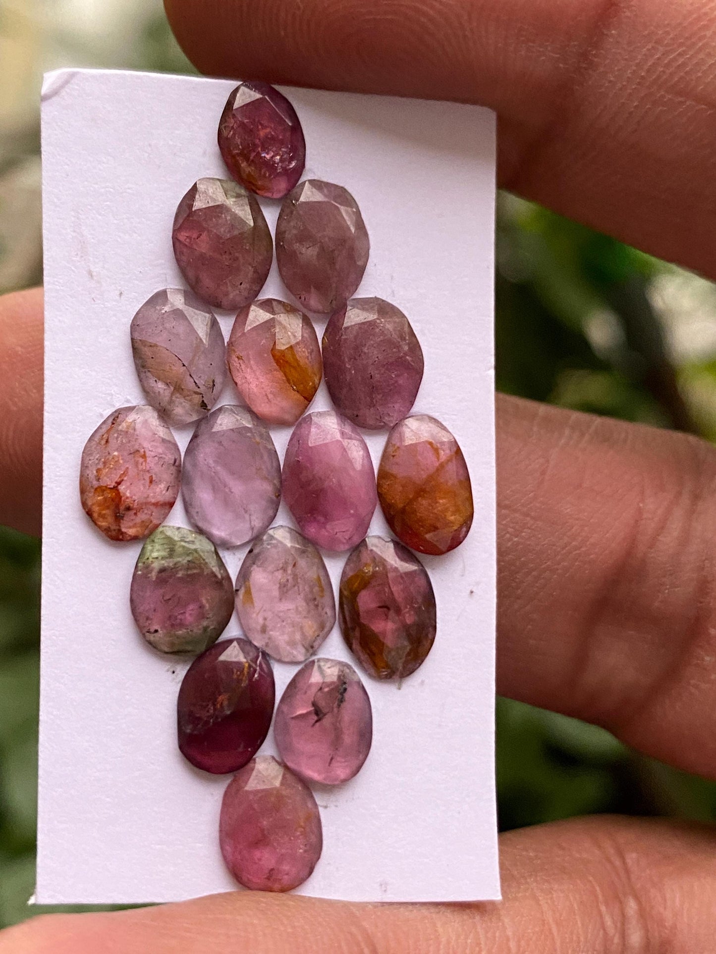 Stunning pink tourmaline Rosecuts wt 11.10 carats size 8x5.8mm-8.8x6mm Pcs 16 rosecut pink tourmaline lot