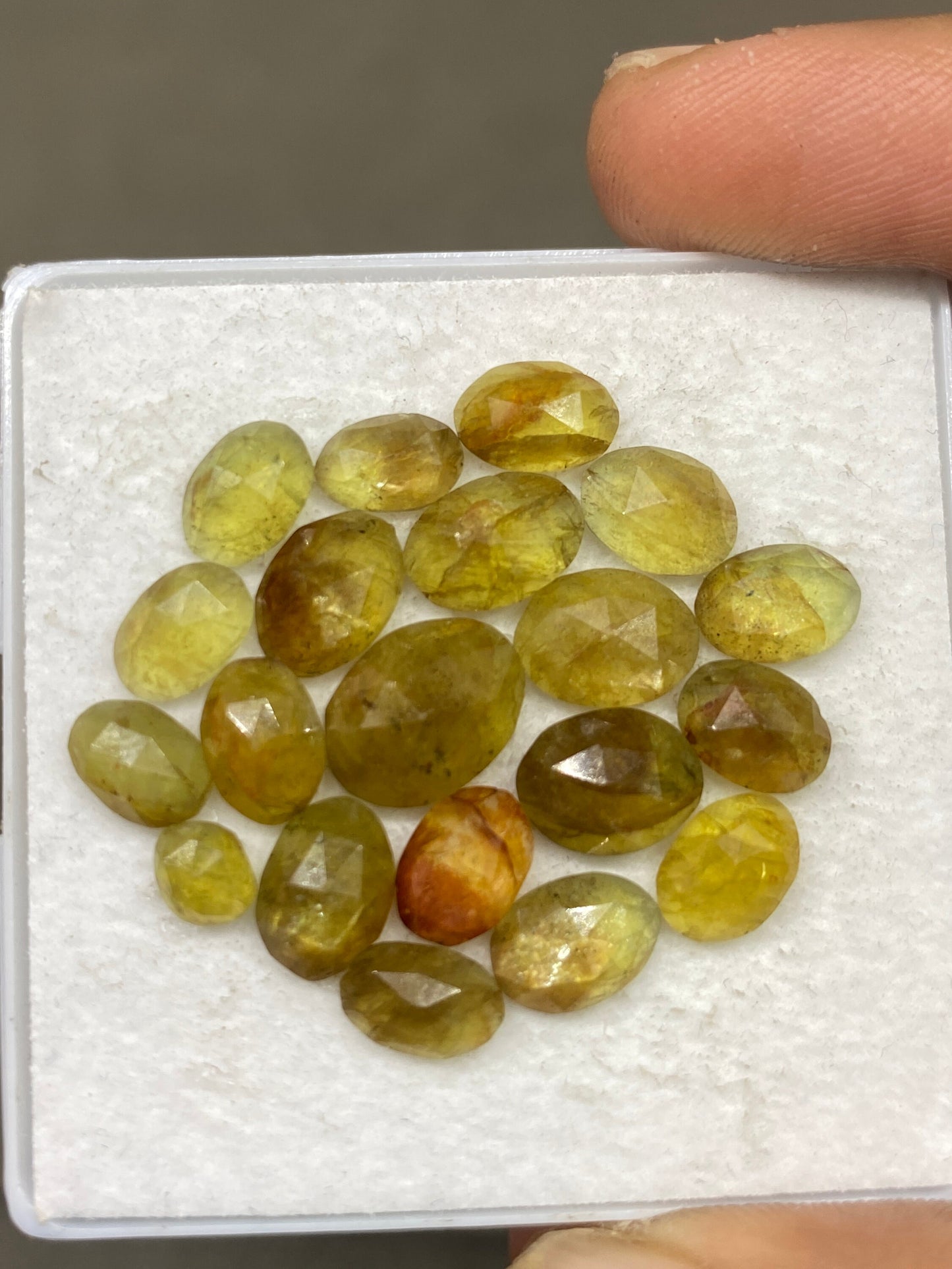 Bicolor sapphire Tanzania mines yellow sapphire rosecut multi sapphire lot  pcs 20 wt 30.80 cts size 5x4.7-10x8mm rosecut sapphire