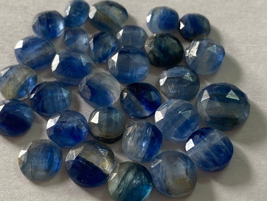 Natural blue bicolor kyanite rosecut beautiful color kyanite rosecut round shape kyanite Bicolor blue