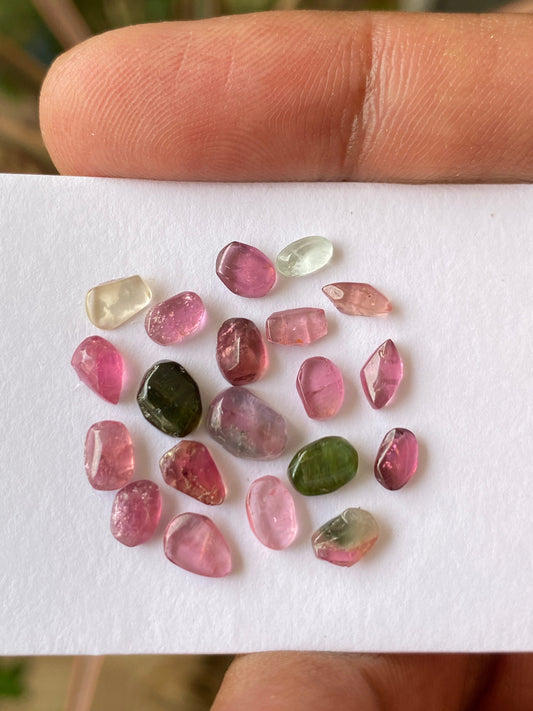 pink tourmaline unshape  cabochons small size wt 8.80 carats size 5.3x3.3mm-7.3x5.3mm natural tourmaline cabochons fancy pcs 20