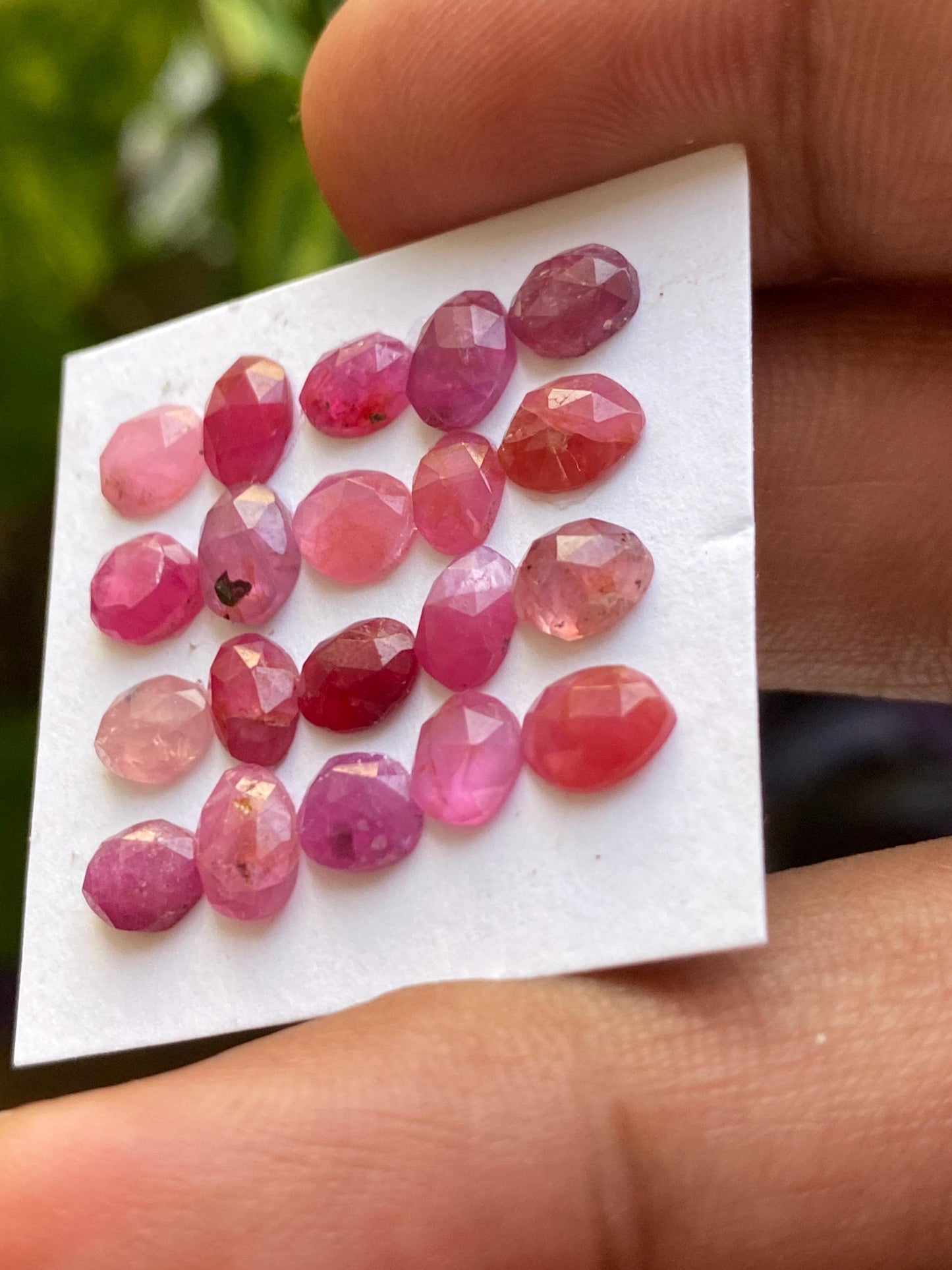 Stunning Rare mozambique mines ruby oval rose cut wt 15 cts  pcs 20 size 5.6x4.5mm-7x5mm ruby oval rosecut flatbacks