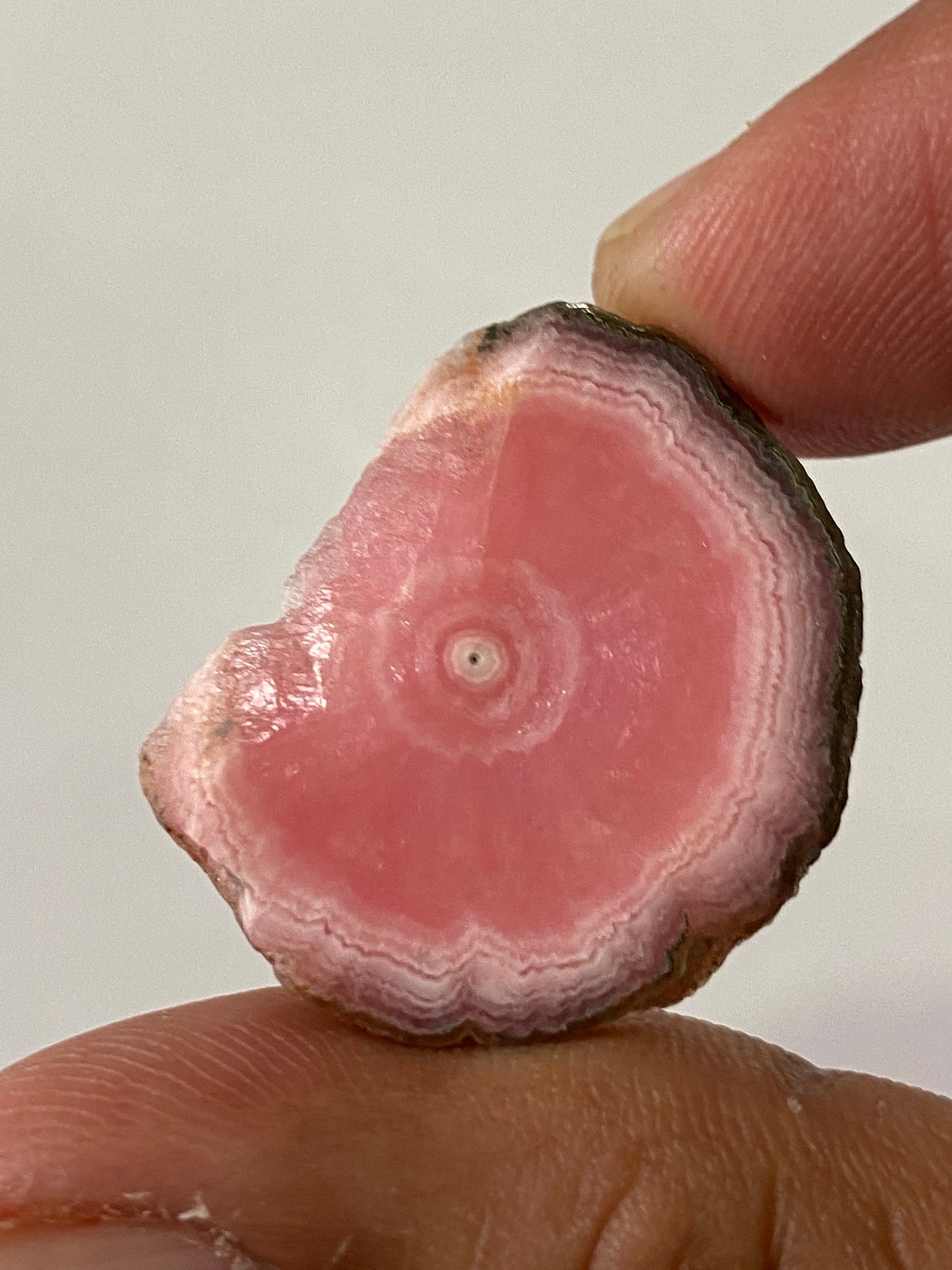 High quality rhodochrosite slice watermelon smooth polished wt  26 carats size 27x23mm one of a kind very rare