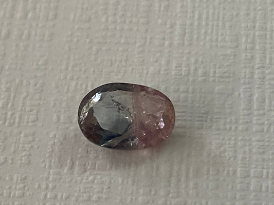 Extremely rare bi color sapphire grey meets pink bi color sapphire natural unheated untreated weight 1.5 carats size 8.8x6.2mm natural