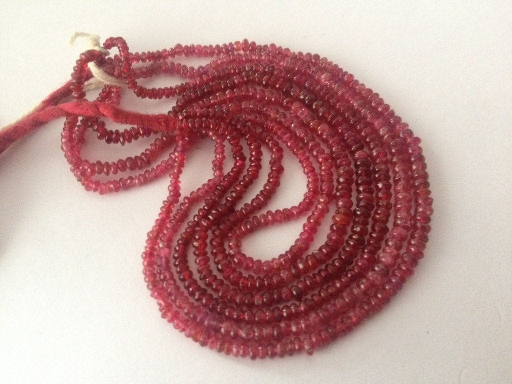 Red Spinel beads Burmese mines exclusive rare size collection item total weight 58.10  carats Lines 6 Size 3-3.5mm red spinel rare