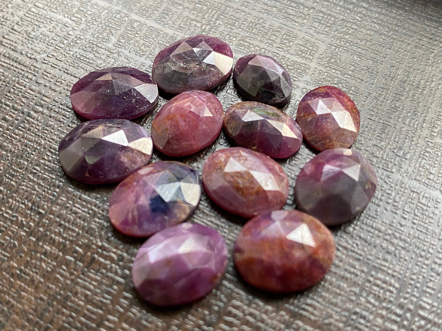 Mesmerising ruby Sapphire red sapphire Rosecut wt 50 carats pcs 12 size 9.8x7.4mm-12.5x10mm ruby rosecuts