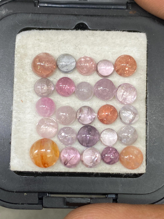 Stunning rare Burma mines spinel round shape cabochons smooth weight 11.15 carats size 3.8mm-6mm pcs 25 spinel round cabochons