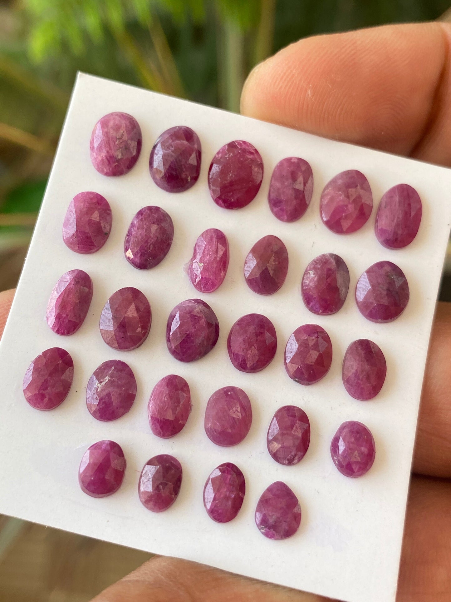 Rare natural ruby rosecut lot mix shapes  pcs 28 weight 32 cts size 9x7mm-6x5mm unheated untreated natural ruby rosecut