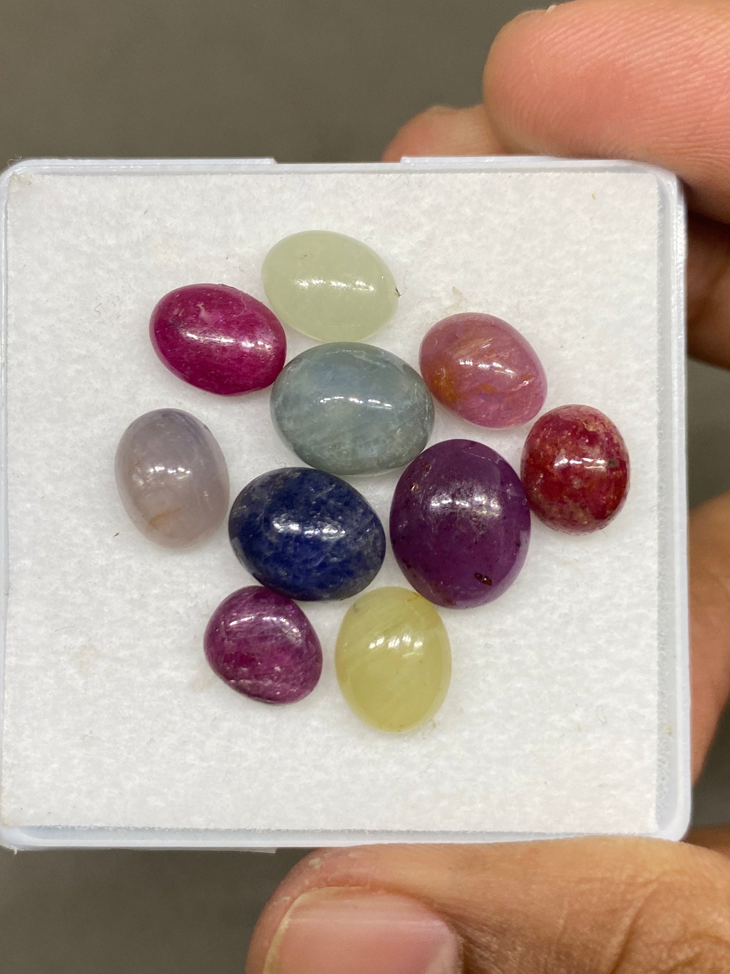 Nice beautiful rare multi sapphire ovalish cabochons weight 50 carats size 9x7mm-11.9x9.9mm pcs 6 natural sapphire unheated untreated